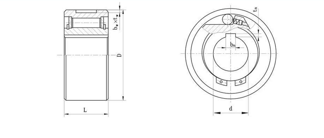 Односторонняя роликовая муфта заднего хода GC-A без подшипниковой опоры.